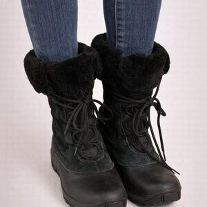 Columbia Sierra Summette Techlight Omni Grip Black Snow Boots Waterproof Sz 7.5